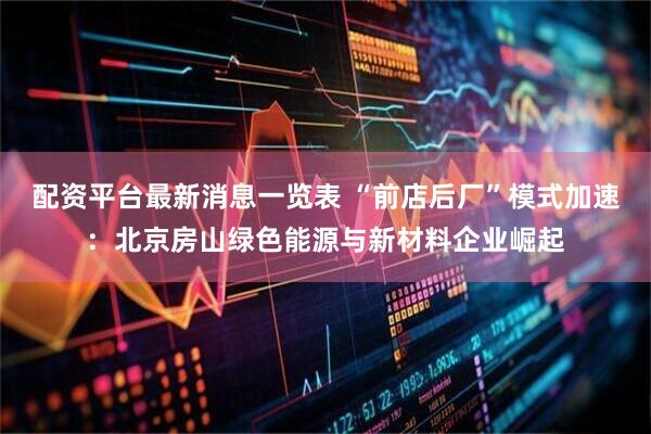 配资平台最新消息一览表 “前店后厂”模式加速：北京房山绿色能源与新材料企业崛起